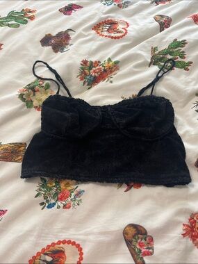 Free People Black Lace crop top